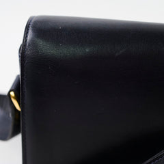 Celine Vintage Navy Horse and Carriage Shoulder Bag