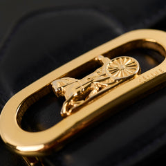 Celine Vintage Navy Horse and Carriage Shoulder Bag