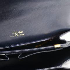 Celine Vintage Navy Horse and Carriage Shoulder Bag