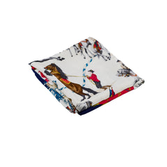 Hermes Real Escuela Andaluza del Arte 90 Scarf Blue