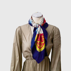 Hermes Real Escuela Andaluza del Arte 90 Scarf Blue