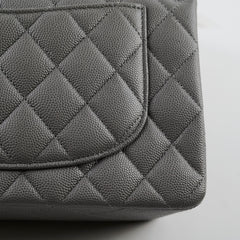Chanel Small Classic Flap Caviar 22B Grey (Microchipped)