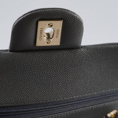 Chanel Small Classic Flap Caviar 22B Grey (Microchipped)