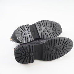 Chanel Quilted Leather Lace Up Loafers Black Size 40C