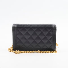 Chanel Boy Woc Black Caviar GHW (microchip)