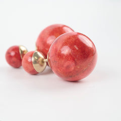 Christian Dior Tribal Earrings Red