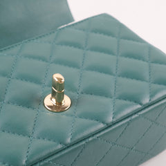 Chanel Mini Rectangular Lambskin Teal Green (Microchipped)