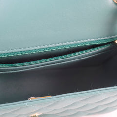 Chanel Mini Rectangular Lambskin Teal Green (Microchipped)