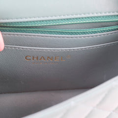 Chanel Mini Rectangular Lambskin Teal Green (Microchipped)