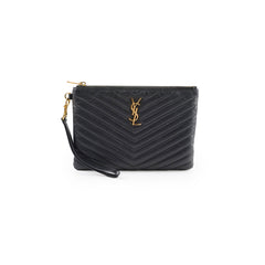 Saint Laurent Matelasse Pouch Black