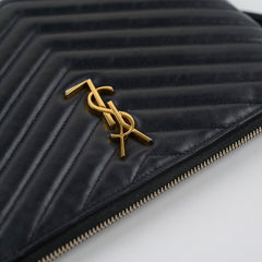 Saint Laurent Matelasse Pouch Black