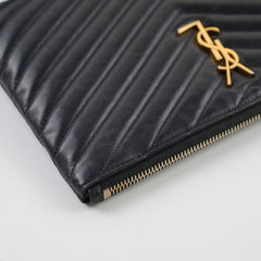 Saint Laurent Matelasse Pouch Black