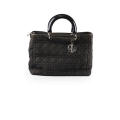 Christian Dior Vintage Denim Large Lady Dior Black