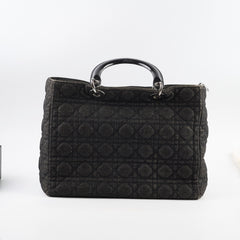 Christian Dior Vintage Denim Large Lady Dior Black