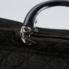 Christian Dior Vintage Denim Large Lady Dior Black