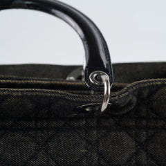 Christian Dior Vintage Denim Large Lady Dior Black