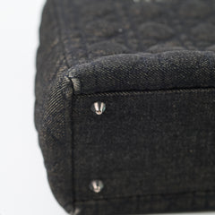 Christian Dior Vintage Denim Large Lady Dior Black