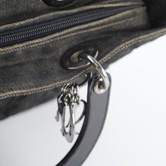 Christian Dior Vintage Denim Large Lady Dior Black