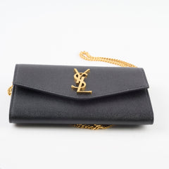 Saint Laurent Uptown Wallet On Chain WOC Black