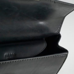 Prada Vitello Sound Top Handle Bag Black