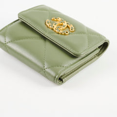 Chanel 19 Lambskin Trifold Wallet Khaki Series 31 – THE PURSE AFFAIR