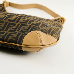 Fendi Vintage Zucca Shoulder Bag Brown