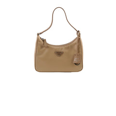 Prada Nylon Re-Edition 2005 Shoulder Bag Beige