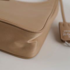 Prada Nylon Re-Edition 2005 Shoulder Bag Beige