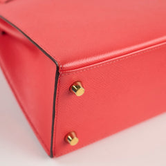 Hermes Kelly 25 Epsom Sellier Rose Jaipur X Stamp 2016