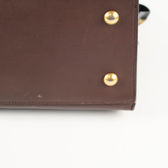 Saint Laurent Small Cabas Dark Brown Tote