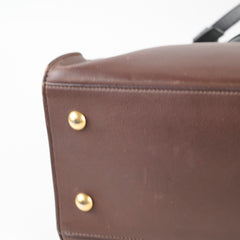 Saint Laurent Small Cabas Dark Brown Tote