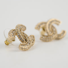 Chanel CC Crystal Earrings Costume Jewelry
