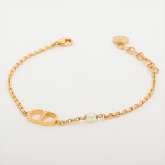Christian Dior Petit CD Gold Pearl Bracelet Costume Jewellery