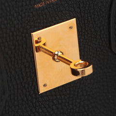 Hermes Birkin 30  Togo H Square Stamp Noir Black