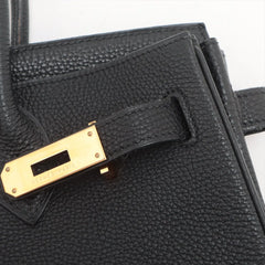 Hermes Birkin 30  Togo H Square Stamp Noir Black
