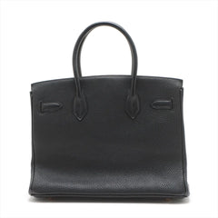 Hermes Birkin 30  Togo H Square Stamp Noir Black