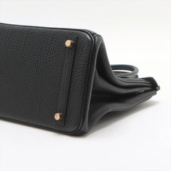 Hermes Birkin 30  Togo H Square Stamp Noir Black