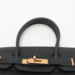 Hermes Birkin 30  Togo H Square Stamp Noir Black
