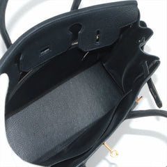 Hermes Birkin 30  Togo H Square Stamp Noir Black