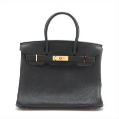 Hermes Birkin 30  Togo H Square Stamp Noir Black