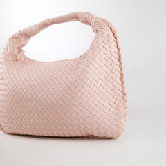 Bottega Veneta Medium Intrecciato Hobo Bag Pink Lambskin