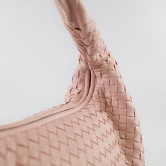 Bottega Veneta Medium Intrecciato Hobo Bag Pink Lambskin
