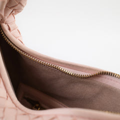 Bottega Veneta Medium Intrecciato Hobo Bag Pink Lambskin