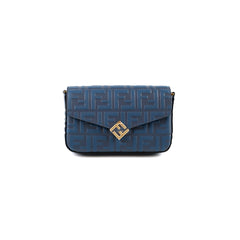 Fendi Blue FF Chain Crossbody