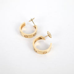 Cartier Love Hoop Earrings Classic Model Yellow Gold