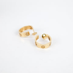 Cartier Love Hoop Earrings Classic Model Yellow Gold