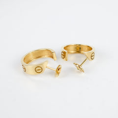 Cartier Love Hoop Earrings Classic Model Yellow Gold
