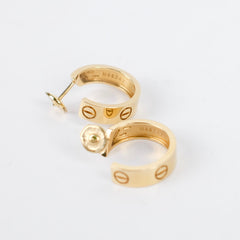 Cartier Love Hoop Earrings Classic Model Yellow Gold