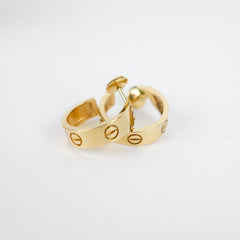 Cartier Love Hoop Earrings Classic Model Yellow Gold