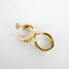 Cartier Love Hoop Earrings Classic Model Yellow Gold